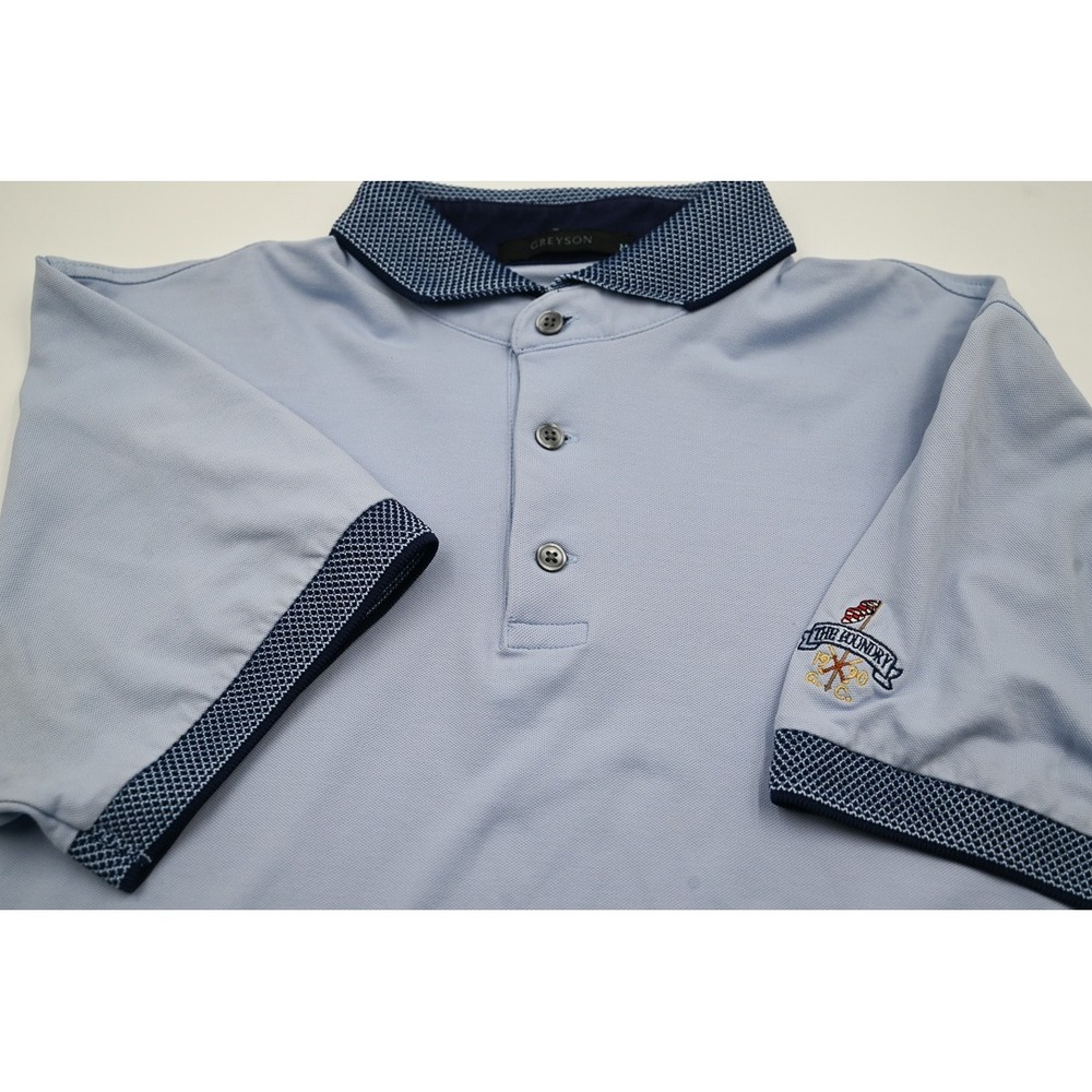 Greyson Mens Light Blue The Foundry Golf Club Polo and Quarter Zip Set Size M